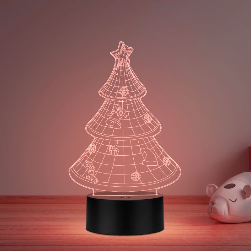3D Illusion Christmas Tree Led Night lamp with multicolored Gift for Christmas